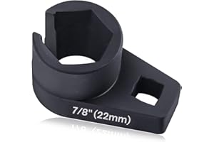 LEONTOOL Offset O2 Sensor Socket, 7/8-Inch (22mm) with 3/8-Inch Drive, Universal Oxygen Sensor Wrench for Car Oxygen Sensor R