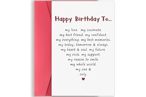 Sweet Birthday Card for Women Men, Romantic Birthday Card for Wife from Husband, Funny Boyfriend Birthday Greeting Card from 