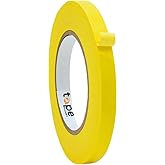 WOD CFTC6 Console Artist Tape Made in USA Yellow, 1/2 inch x 60 yds. Flatback Paper Marking/Labeling Tape Residue Free, for Watercolor Paper to Prevent Tearing