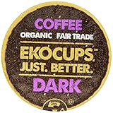 EKOCUPS  Organic Artisan Coffee, Dark, Dark roast for Keurig K-cup single serve Brewers, 0.45 Ounce, 10 count