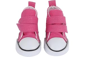 AugFrog A Pair of Doll Canvas Shoes for 12-14inch Dolls, Fashionable and Versatile Doll Sneakers Doll Casual Shoes, 8 Colors to Choose from, Bright and Colorful, for Your Kids (Rose)