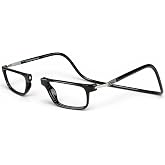 Clic Magnetic Reading Glasses - Executive XL (XL-XXL) - Rigid Headband | Neck Hanging Readers, Front Connect Design, Adjustable Temples, Secure Fit, Durable Frame, Black, 2.5x