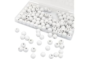 Hordion 100pcs Golf Ball Beads Acrylic Sports Beads, Big Hole Spacer Beads with 1 Roll Elastic String for Necklace Bracelet K