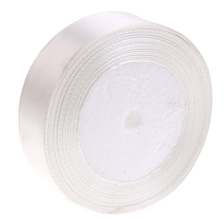 MagiDeal 22m Satinband (2,5 cm breit) Seidenbänder Seidenband Schleifenband Hochzeit Dekoband Satin Geschenkband - Weiß, 220c