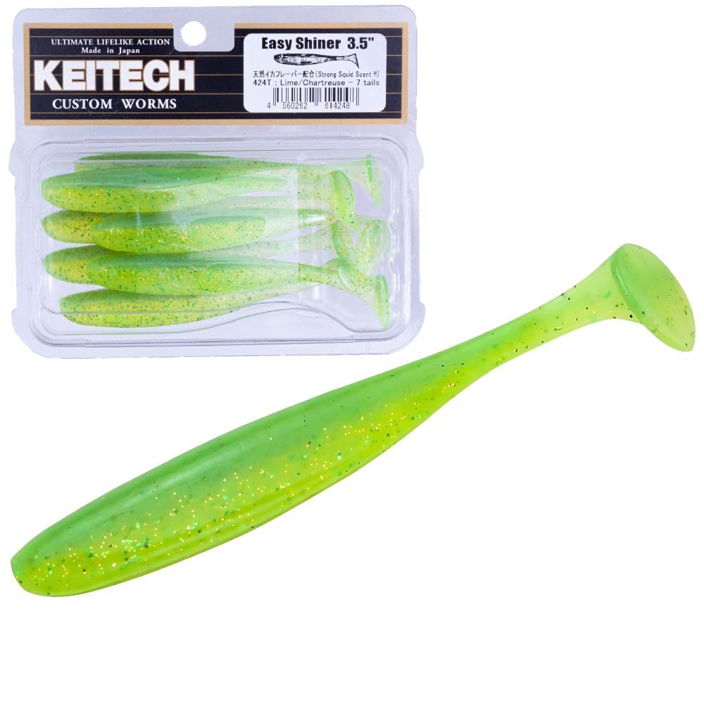 Keitech Easy Shiner 3.5" Soft Shad Lure (424 Lime Chartreuse)