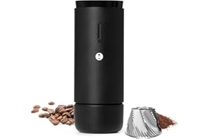 TIMEMORE Burr Coffee Grinder, Portable Electric Grinder with Metal Body, 30 Precise Settings for Espresso to French Press, Low Noise Design, Auto Stop & Clog Protection for Home & Outdoor Use (Black)