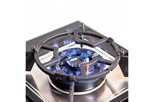 Cast Iron Wok Ring, Non Slip Gas Stove Stand with Heat Control, for Microwave Oven Oven Grill Barbecue Bonfire (Black)