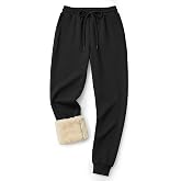 Men's Fleece Lined Pants - Thermal Thick Sweatpants Winter Sherpa Joggers | Sweat Pants with Pockets Mens Insulated Clothes Work Lounge Athletic Casual Outdoor Soft Heavyweight Elastic Drawstring Waist