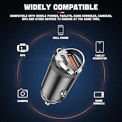 USB C 60W Car Charger Fast Charge, 30W PD& 30W
