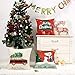 Anickal Christmas Holiday Decorations Christmas Cotton Linen Pillow Covers 18x18 with Christmas Truck Deer Snowman Santa Claus Pattern Xmas Gifts