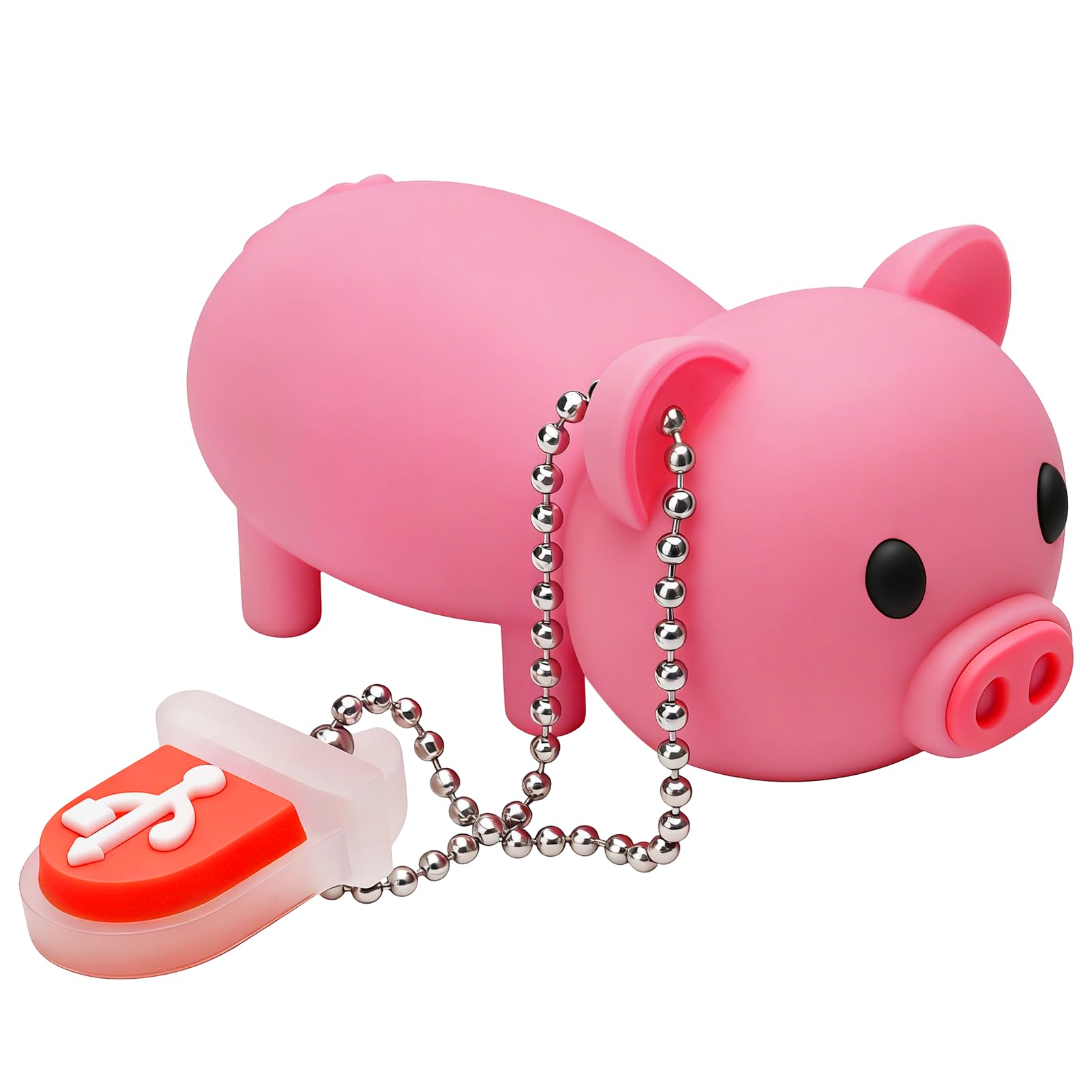 32GB Cute USB Flash Drive with Lanyard Cartoon Pink Piggy Shaped Memory Stick Pen Drive Gift