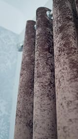 John Aird Crushed Velvet Eyelet Curtains Mocha 90x90 Pair view 3
