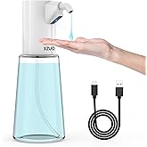Automatic Soap Dispenser Touchless, Rechargeable 15oz/400ML Large Capacity Four-Level Adjustable Dispenser Volume Suitable for Bathroom and Kitchen (White)