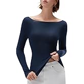 SUUKSESS Cloud Cashmere Women Boat Neck Fitted Long Sleeve Shirt Basic Knit Tops
