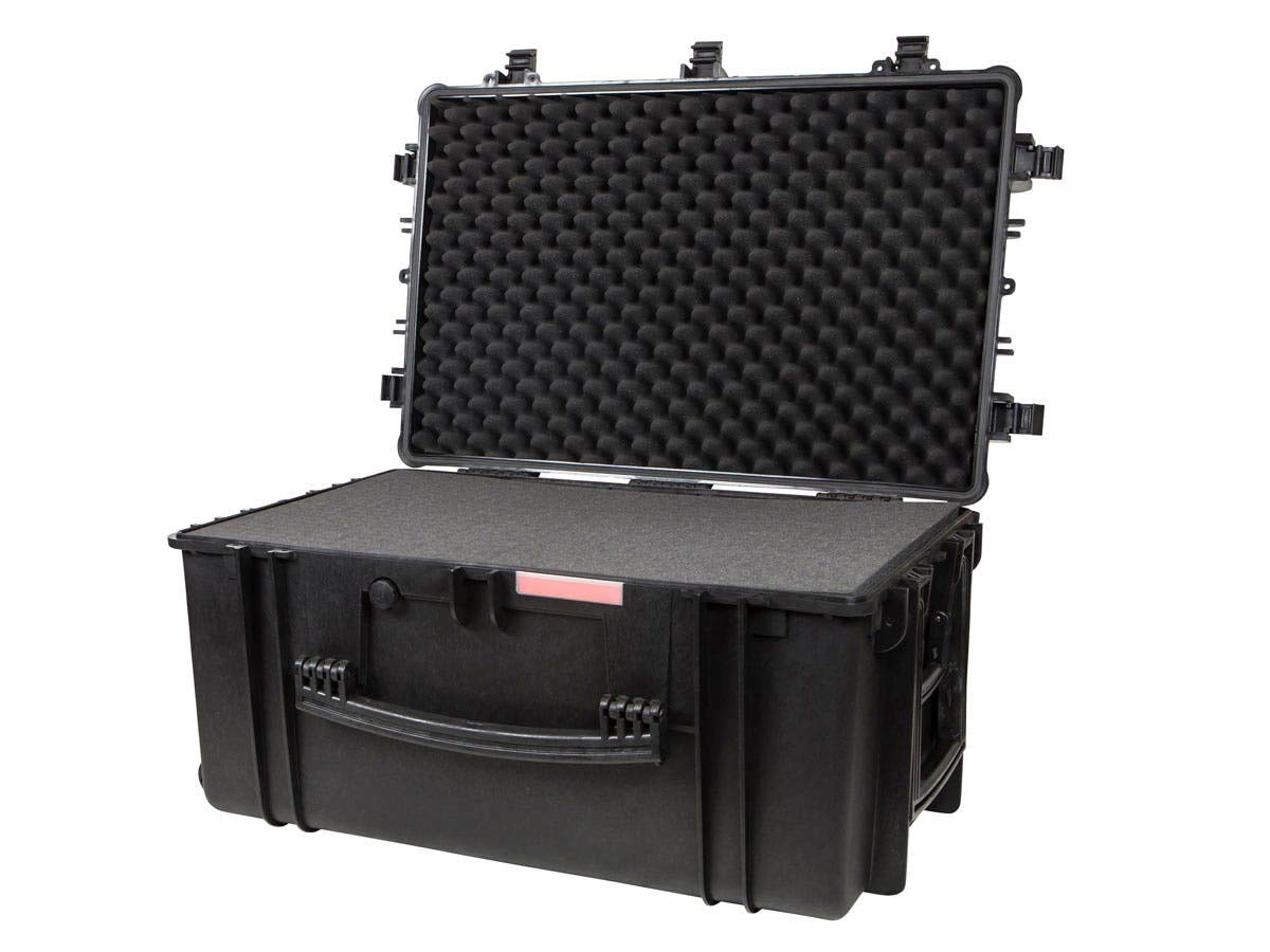 Monoprice Weatherproof Hard Case - 33 x 22 x 17 Inches, With Wheels and Customizable Foam, Shockproof, IP67, Ultraviolet And Impact Resistant Material, Black - Pure Outdoor Collection, 145.8 Liter