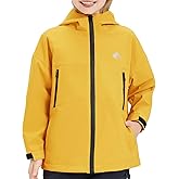 IOFLIGGA Kids Rain Jacket for Boys Girls,Lightweight Waterproof Hooded Breathable Outdoor Coat,Easy to Fold,for 7-14Y