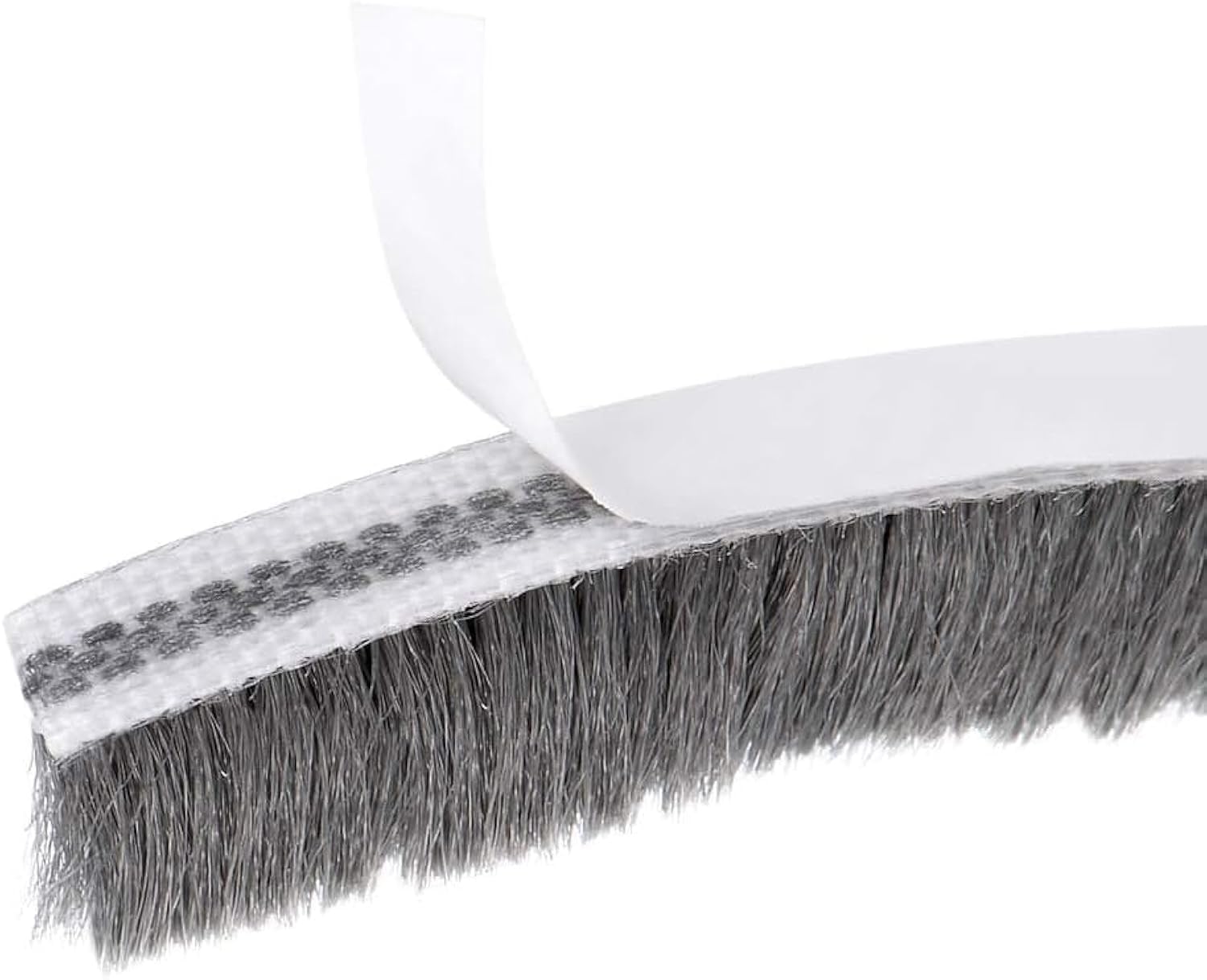 MACHSWON Brush Weather Stripping, 15M / 49.21Ft, Card-Slot Seal Strip Pile Weatherstrip Door Sweep Brush for Door Window Wardrobe (7 x 12mm, Grey)