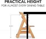 hauck Beta+ Natural Wooden High Chair Set 6 Months to 90 kg with Wheels view 3