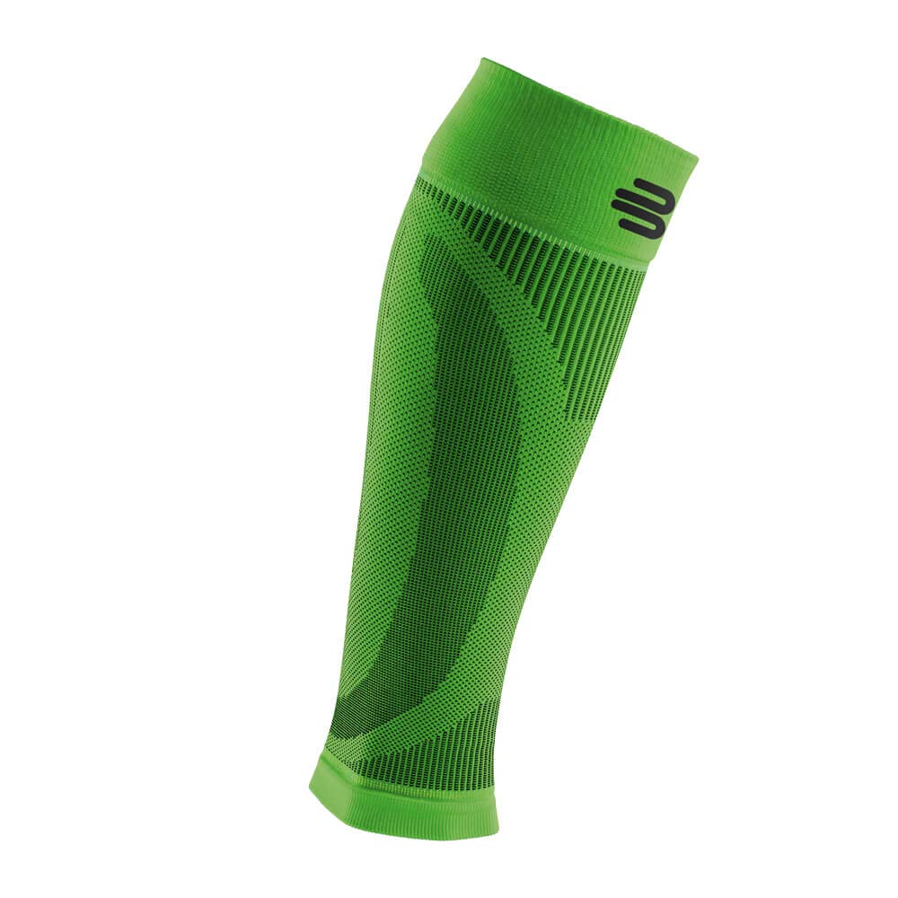 BAUERFEIND, 1 Pair of Unisex Right/Left Lower Leg Compression Sleeves, For sports and exercise, Strengthens musculature, Size: S long, Green, 29352023600031