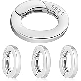 FAVOMOTO 4PCS Oval Necklace Shortener Clasps, S925 Sterling Silver Bracelet Ring Connector Lock Necklace Snap Clip for Jewelry Crafts Making DIY Hardware Replacement