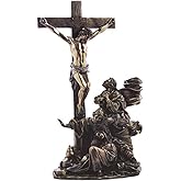 Unicorn Studios WU75187A4 Bronzehued Replica Figurine - Crucifixion Scene