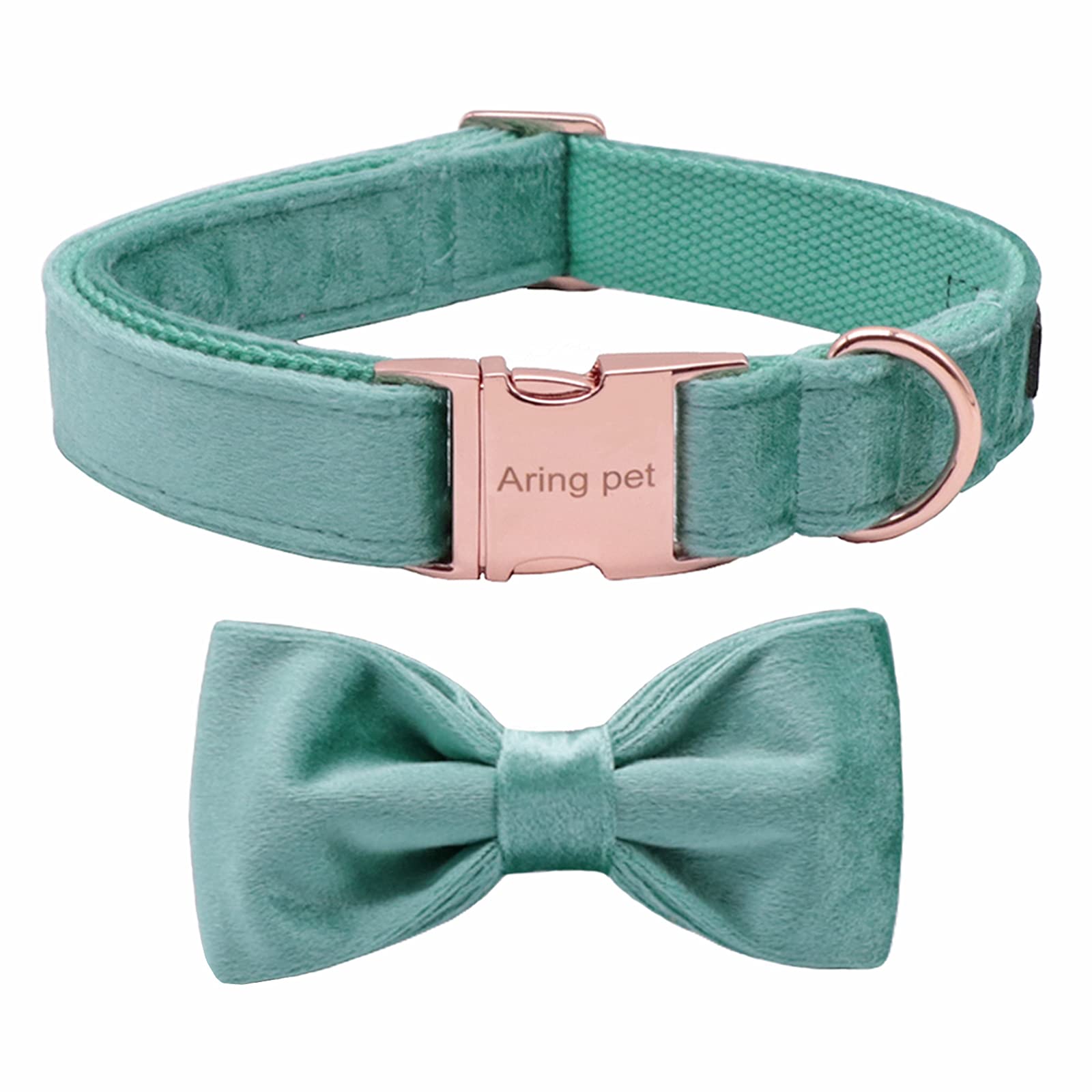 ARING PET Velvet Dog Collar-Bowtie Dog Collars, Soft&Comfortable Velvet Collar Gifts with Bow for Small Medium Large and Girl Boy Dogs