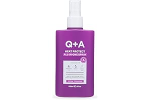 Q+A Heat Protect All-In-One Spray (150ml), Heat Protection Spray for Hair, 13-Benefit Multi-Tasking Heat Protectant, Strength