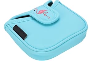 Keenso Mallet Putter Cover, Golf Headcover with Magnetic Closure and Flamingo Embroidery Sky Blue for Mallet Putter Protectio