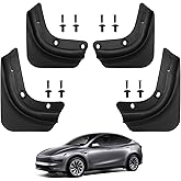Peleus Mud Flaps Mud Guards for Tesla Model Y Juniper 2025 2026 TPE Soft Material Impact Rupture Resistant [Protect Paint, No Drilling Required] Mud Flaps Splash Guards for Model Y Accessories