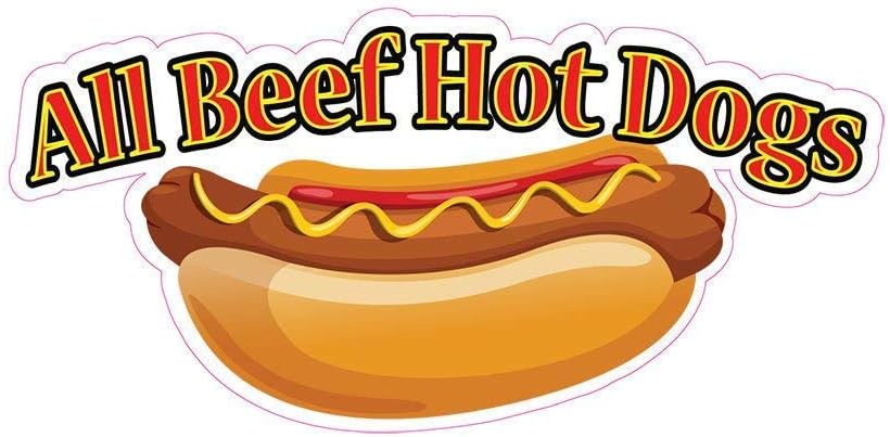 Prima28Ja All Beef Hot Dogs Concession Restaurant Food Truck Die-Cut Vinyl Sticker 10 Inches