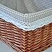 Rurality Willow Wicker Storage Basket with Lining, Brown，Large