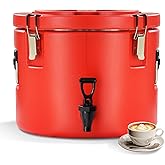 Carivia 20L/5Gal Insulated Beverage Dispenser, Ice & Hot Drink Dispenser with Spout Spigot and Portable Handles,Thermal Hot and Cold Drink Server Dispenser for Restaurant Drink Shop