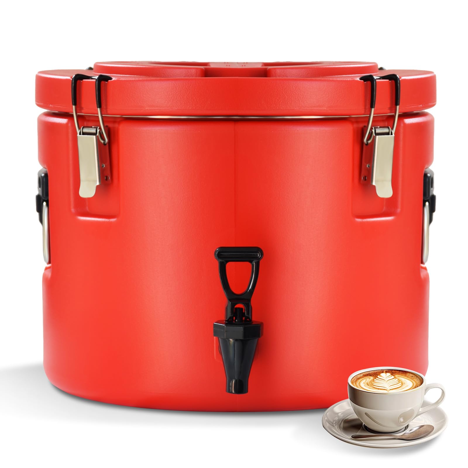 Photo 1 of Carivia 20L/5 Gallon Insulated Beverage Dispenser, Ice & Hot Drink Dispenser with Spout Spigot and Portable Handles,Thermal Hot and Cold Drink Server Dispenser for Restaurant Drink Shop