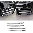Chrome Front Corner Mesh Grill Molding Side Air Vent Fog Lights Exterior Cover Trims for Mercedes-Benz New E-Class W213 E300 Sedan Sport 2017 2018 2019 Car Exterior Accessories