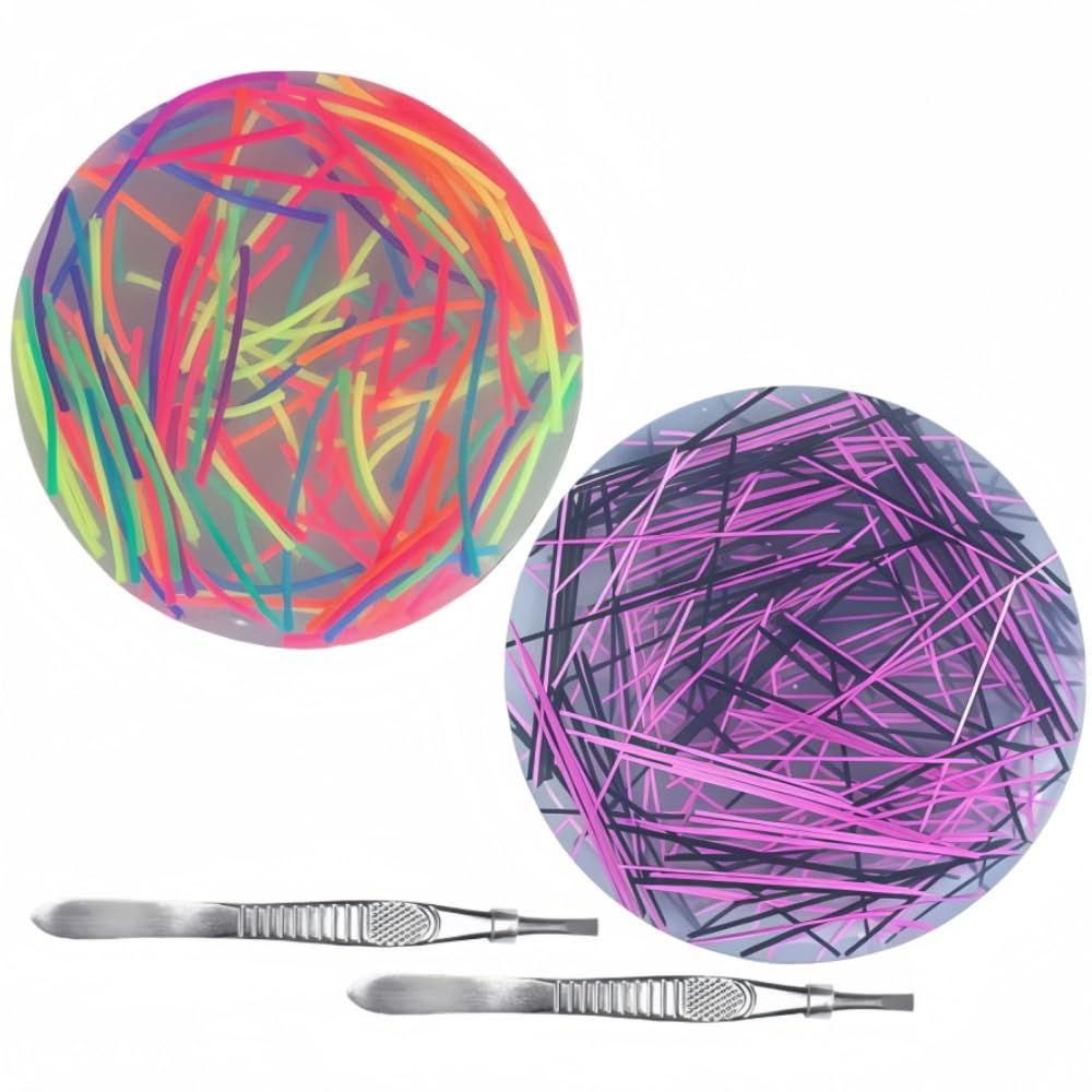 2 Pcs Picky Pad Skin Picking Fidget Toys with Tweezers & String Silicone Picking Pad for Adults Kids Stress & Anxiety Relief Silicone Sensory Pads for Skin Picking Dermatillomania Trichotillomania (D)