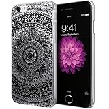 iPhone 6 Case, Cimo [Henna] Apple iPhone 6 Case Clear Design Floral Flower Pattern Premium ULTRA SLIM Hard Cover for Apple iPhone 6 (4.7) - Black