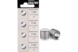 Enerpe 1/3N CR1/3N DL1/3N 3V Lithium Battery High Capacity for Laser Sights Pet Electronic Collars 4-Pack