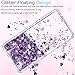 Nokia 6 Case,Nokia 6 Liquid Case with HD Screen Protector for Girls Women,LeYi Cute Shiny Glitter Moving Quicksand Design Clear TPU Protective Phone Case Cover for Nokia 6 ZX Purple