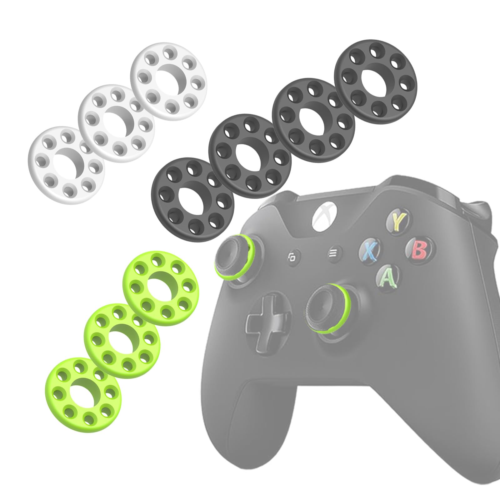 Bshirmay Precision Rings Compatible with PlayStation PS4/PS5/PS5 Pro, Xbox One/Series X|S/Xbox 360, Switch Pro Scuf Aim Assist Motion Controller Thumbstick Ring, Silicone Bumper Stick Grip Keeper
