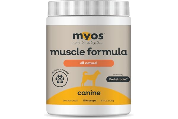 MYOS Canine Muscle Formula - All-Natural Muscle Building Supplement - Helps Reduce Muscle Loss in Dogs Due to Normal Aging an