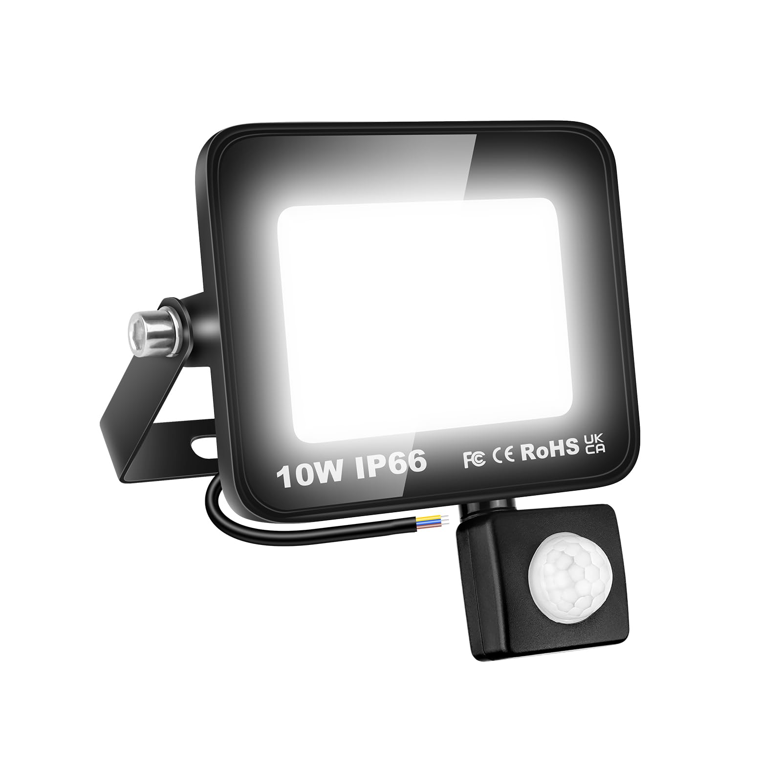 AUXTINGS LED Floodlight with Motion Sensor,10W 1000LM Outdoor Security Lights Outside Lamp 6000K White Spot Light Exterior Lighting for Yard Backyard House Court Stadium Parking,IP66 175V-260V