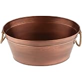 G.E.T. BT-2215-ACPR Copper Beverage Tub with Rope Handles, 8 Gallon,Antique Copper