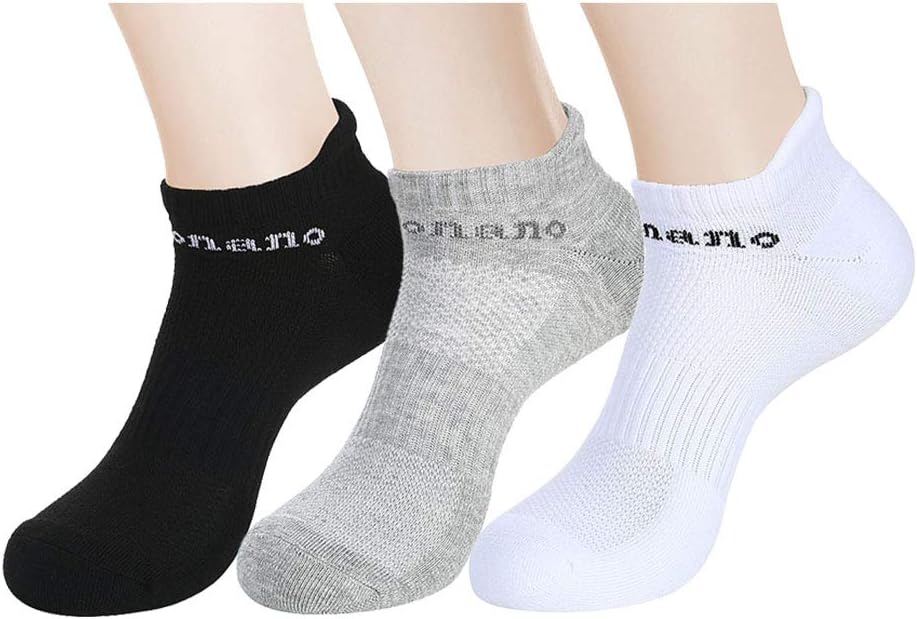 5 Pairs Men Half Cushioned Terry Athletic Running Socks Size