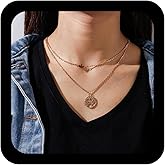 Ximdble Vintage Layered Dove Choker Necklace Tree of Life Pendant Necklace Dove of Peace Layering Bird Chain Gold Tree Clavicle Chain Jewelry for Women
