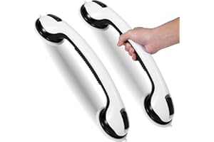 REYIU Grab Bars for Bathtubs and Showers, 2025 Updated 16 Inch 2 Pack Shower Handle Heavy Duty Suction Cup for Shower, Bathroom Safety Bar for Elderly Black