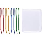 cuteDIY Aluminum Yarn Needles, Large Eye Bent Tip Darning Tapestry Set | Easy to Thread with Thick Yarn for Crochet, Knitting, Darning, and Weaving in Ends with Less Snagging