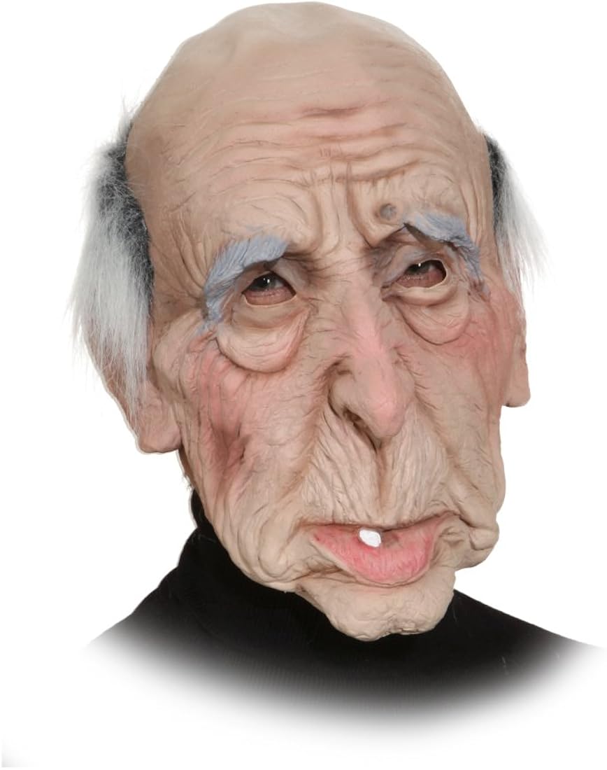 Amakando Old Man Fancy Dress Mask Old Skin Halloween Mask Professor