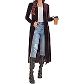Newchoice Women's Long Cardigans with Pockets Knit Open Front Floor Length Cardigan Sweaters Lightweight Long Sleeve Dusters