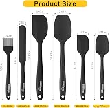 NileHome Silicone Spatula Set 6 Pieces Food Grade BPA-Free Heat Resistant 600°F view 2