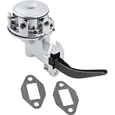 Speedway Motors Mechanical Fuel Pump Compatible with Oldsmobile 260-455 V8 Chrome Finish 80 GPH Free Flow 6 PSI Pressure Heavy Duty Two-Valve Design with Gaskets Included